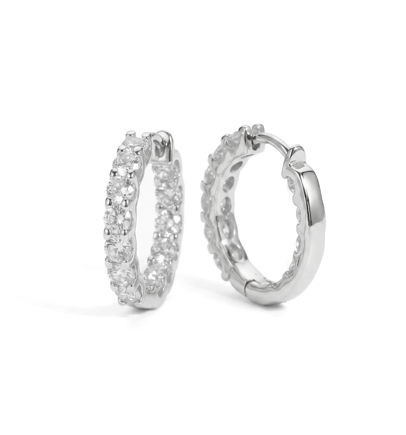 Kolczyki Hoop Silver Moissanite Collection