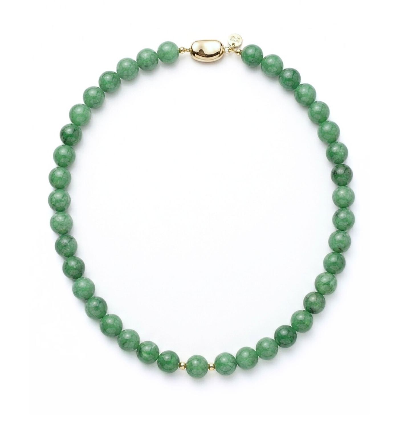 Korale z zielonego angelitu Bean Gold