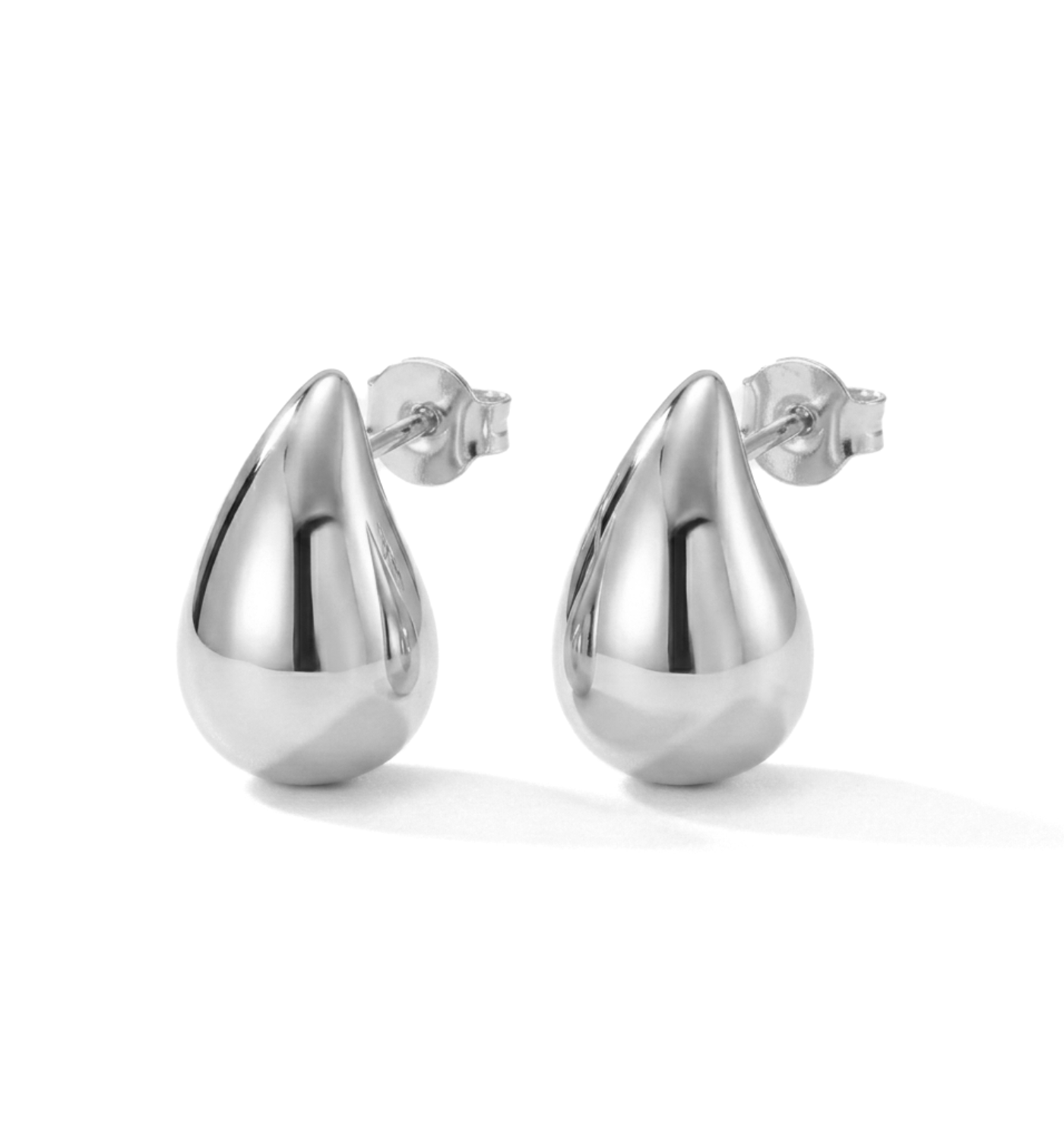 Tear Maxi Silver Earrings