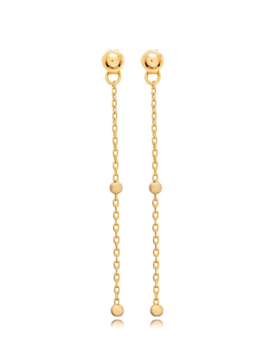 Kolczyki wiszące z kulkami Long Gold
