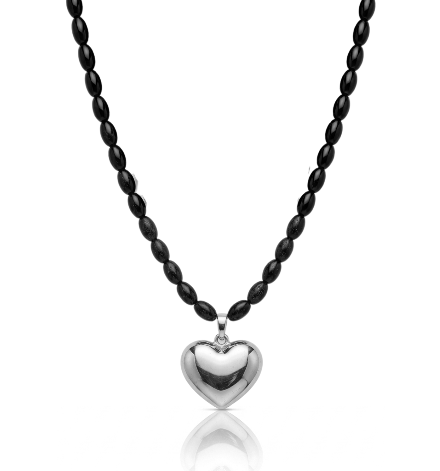 Always Onyx Silver Necklace