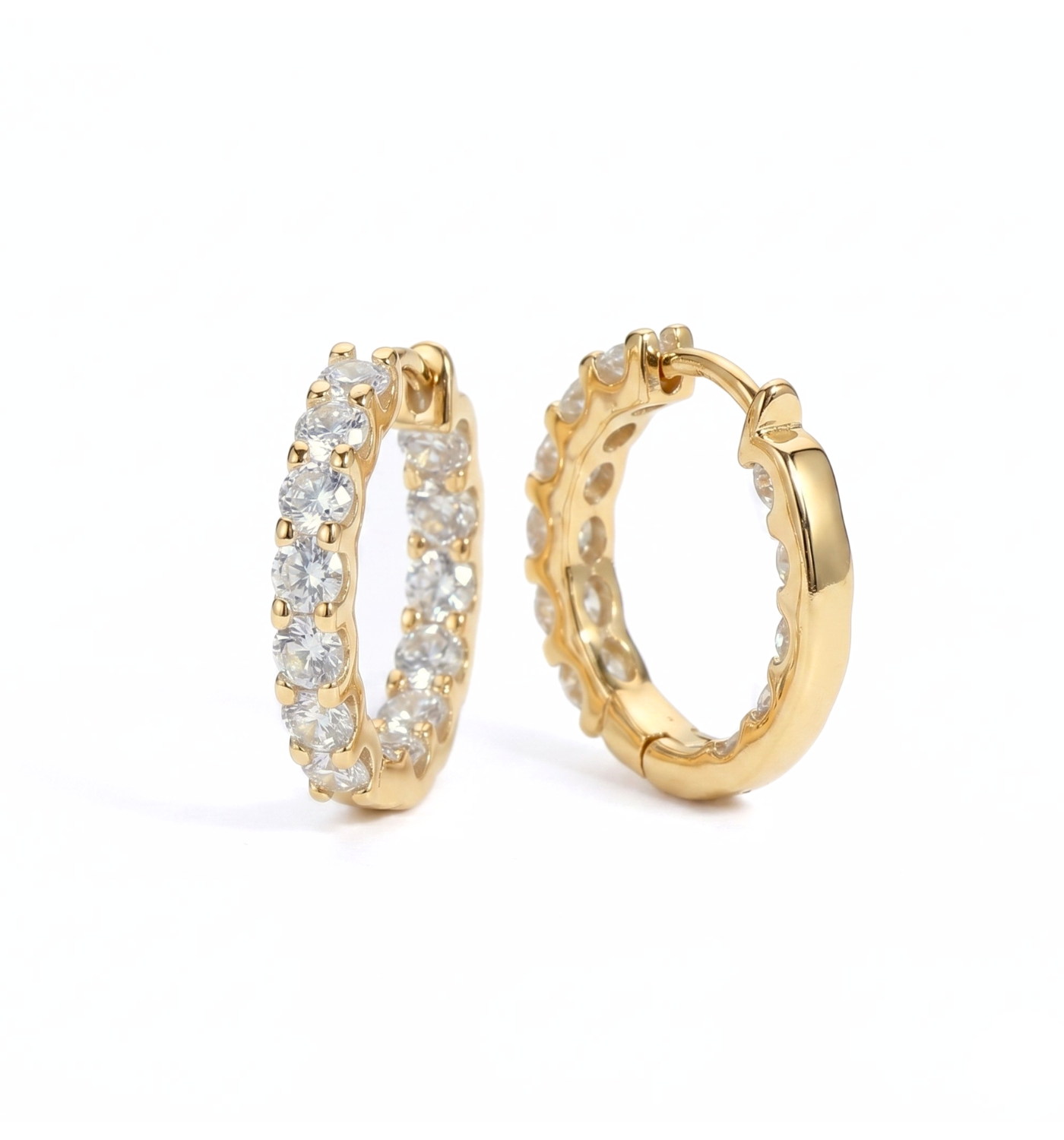 Kolczyki Hoop Gold Moissanite Collection
